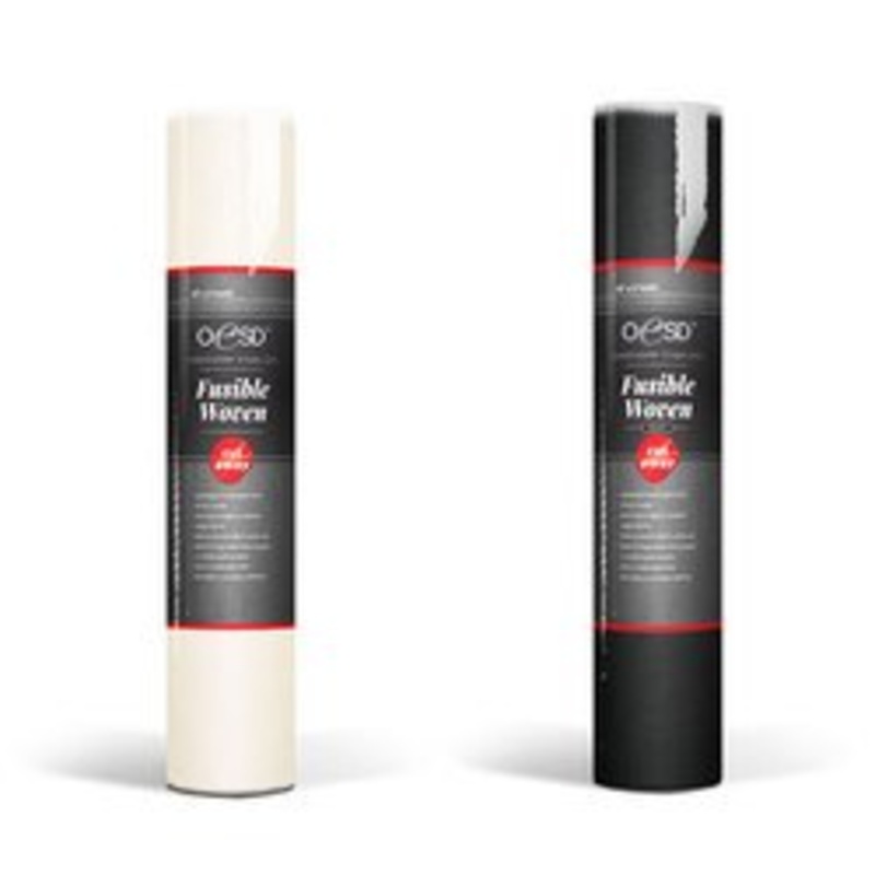 Fusible Woven Roll 15 x 5yds-Black & White