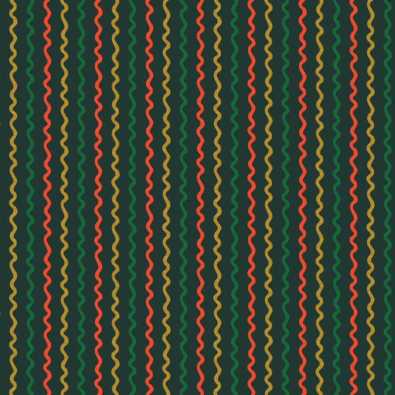 Holiday Classics - Ribbon Stripe - Evergreen Metallic