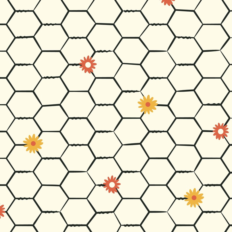 Homestead Haven - Floral Chicken Wire - Ivory