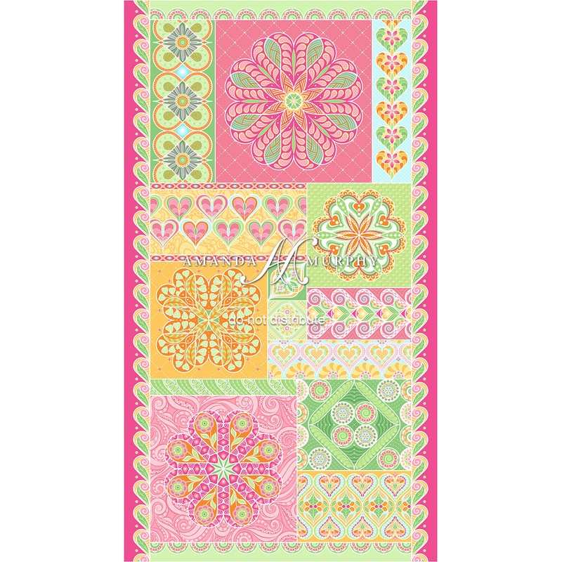 Amanda Murphy - Heart Ruler Panel - Rose