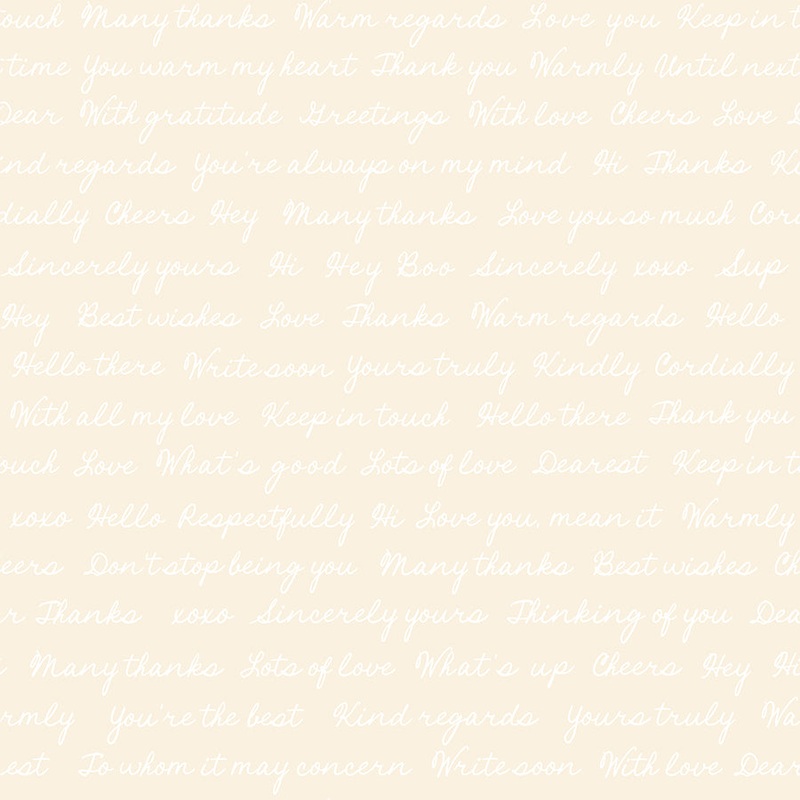 Salutations - Hello Goodbye - Natural