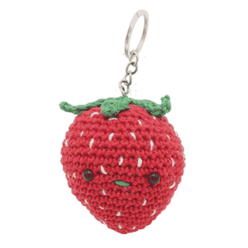 Strawberry Crochet Keychain