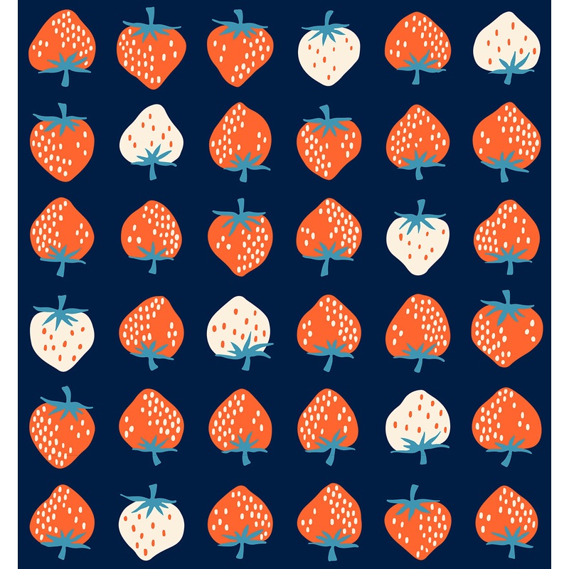 Strawberry - Retro Kitsch - Navy
