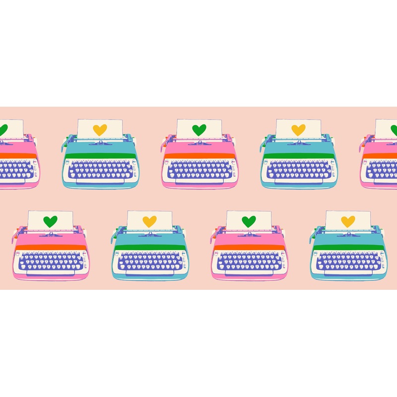 Best Day Ever - Typewriters - Vintage Pink