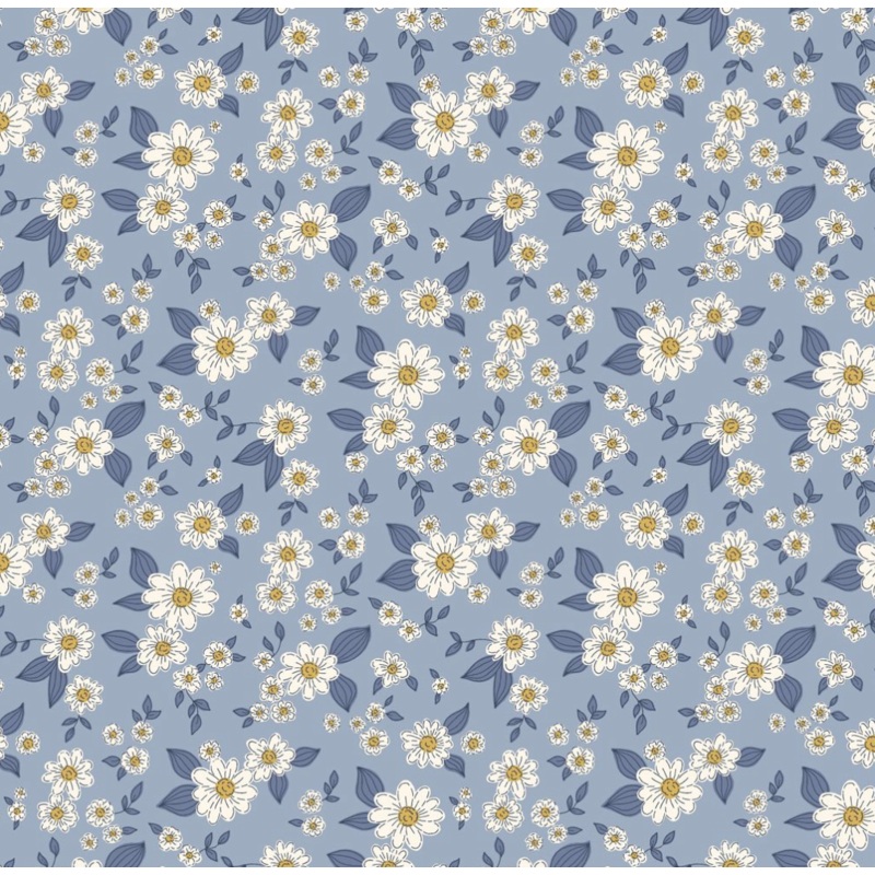 Kitten Fun - Floral - Light Denim